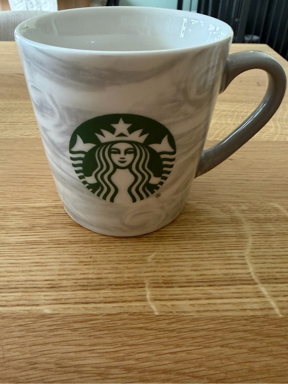 Starbucks Gray Marble Ceramic Mug with Green Siren Logo